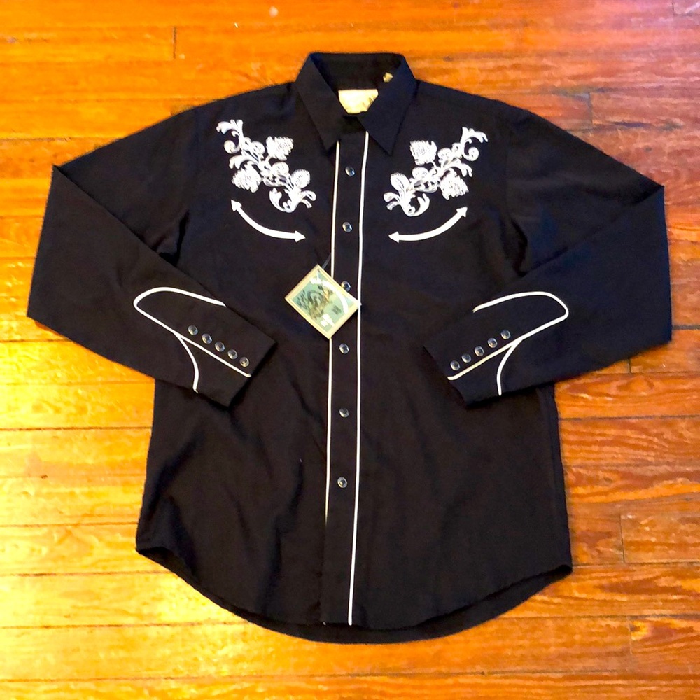 Roper Denver Colorado Old West Classics men’s pearl snap western shirt black